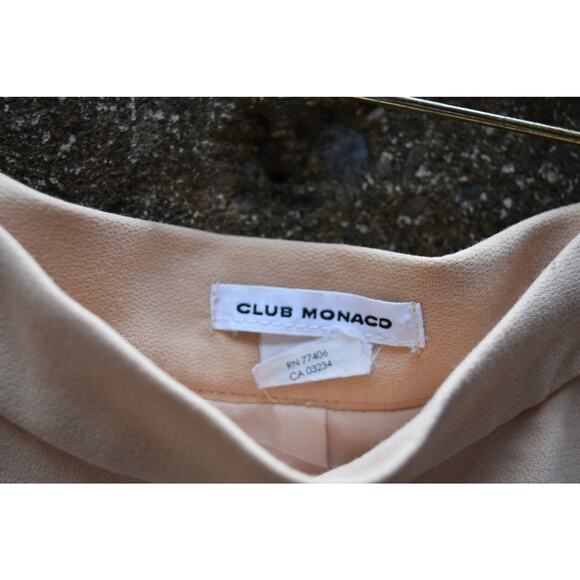 Club Monaco Blush Pink A-Line Skirt with Faux Leather Trim – Size 00 - Picture 3 of 4